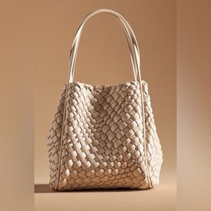 The Woven Mini Hollace Tote in Cream Brand New with Tags
